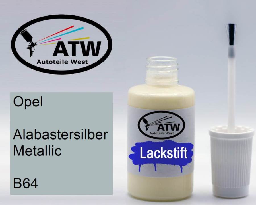 Opel, Alabastersilber Metallic, B64: 20ml Lackstift, von ATW Autoteile West.